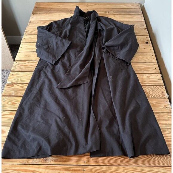 J Peterman Long Overcoat Peacoat Size Medium Women’s Black - Picture 1 of 8